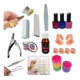 Kit Manicure Unha Tips Monomer Molde Esmalte Gel Dedo Treino