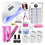 Kit Manicure Unhas Acrigel Fibra Cabine Lixadeira Bivolt 48w