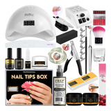 Kit Manicure Unhas De Gel Lixadeira Elétrica Lixa Cabine Sun
