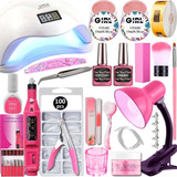 Kit Manicure Unhas Uv Gel Acrigel Lixa Elétrica Cabine Sun