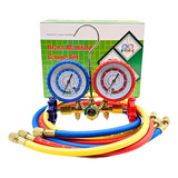 Kit Manifold Para Gas R12 R22 R134 R404 Com Mangueira 90cm