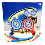 Kit Manifold Para Gas R12 R22 R134 R404 Com Mangueira 90cm