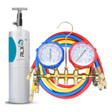Kit Manômetro Manifold R32 R410a Com Refil Recarga Gás R32