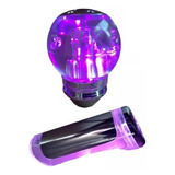 Kit Manopla Bola De Câmbio E Freio Com Led Rosa Anel Ré