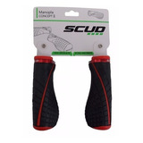 Kit Manopla Punho Scud Ergônomica Universal Preto Vermelho