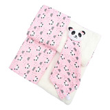 Kit Manta Bebê Com Naninha Bichinhos Estampada Menino Menina