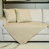 Kit Manta Decorativa Trico 150x90cm 2 Capa Almofada 45x45cm