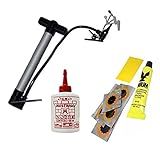 KIT MANUTENÇÃO BÁSICO PARA BIKE BOMBA OLÉO REMENDO COLA LIXA