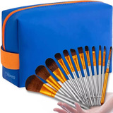 Kit Maquiagem 12 Pincel Base Blush Kabuki Olhos Necessaire