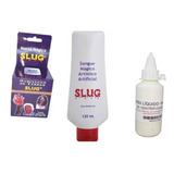 Kit Maquiagem Artística Massa Slug Sangue Teatral Látex