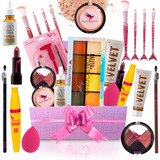 Kit Maquiagem Bella Femme Pincel Sombra Base Pó Batom Rímel