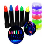 Kit Maquiagem Damayafesta Neon 5 Compartimentos Com Batom