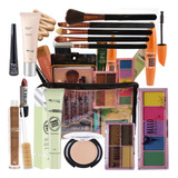 Kit Maquiagem De Qualidade Kit Pincel Base 15 Itens