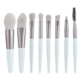 Kit Maquiagem Infantil Estojo 08 Mini Pincéis Sombra Blush