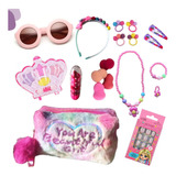 Kit Maquiagem Infantil Nécessaire Óculos De Sol Unhas Menina