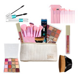 Kit Maquiagem Mini Pincéis De Bolsa Kabuki Sombra Ruby Rose