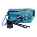 Kit Maquiagem Nécessaire Preto Lápis Delineador Esponja