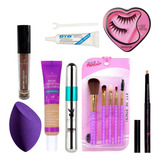 Kit Maquiagem Ruby Rose Maleta Pincel Primer Base Rimel Pó