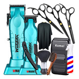 Kit Maquina Cortar Cabelo Tesoura Profissional E Acessórios