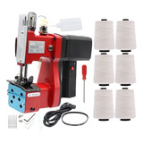 Kit Máquina Costura Saco Sacaria Portátil 6 Linha E Agulha Cor Vermelho 110v