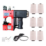 Kit Máquina Costura Saco Sacaria Portátil 6 Linha E Agulha