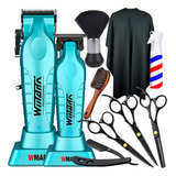 Kit Maquina De Cortar Cabelo Wmark Tesouras Profissional
