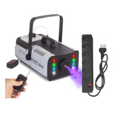 Kit Maquina De Fumaça 2000w Canhao 8 Led Rgbw Controle Remoto Com E Sem Fio Onistek On mf802 110v Regua Preta