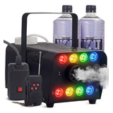 Kit Maquina De Fumaça 600w 220v Canhao 8 Led Rgbw Capacidade 0 5l Controle Remoto Com E Sem Fio Alcance Da Fumaça 4 Metros Proteção De Vazamento Para Show Evento Palco Acompanha 2 Fluído Brinde