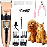 Kit Máquina De Tosa Pet Sem Fio Recarregável Aparador Tosador De Pelos Pet Profissional Para Cachorros E Gatos Tosa Silenciosa Lâminas Precisas Altura Ajustável
