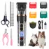 Kit Máquina De Tosa Recarregável Usb Para Cães E Gatos Preto