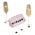 Kit Marcador De Taça Ágata Disco   Borda Dourada