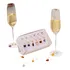 Kit Marcador De Taça Cristais Rolados   Dourado