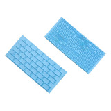 Kit Marcadores Texturizados De Decoração 6 9x14 7x0 4cm 2un Cor Azul Textura