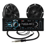 Kit Marinizado Rádio Boss Bluetooth Mr1308uabk Náutico Mp3