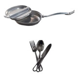 Kit Marmita Alumínio E Talher Articulado Militar