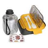 Kit Marmita Lancheira Pote Infantil C Garrafinha Escolar