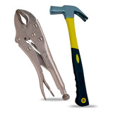 Kit Martelo Unha 27cm E Alicate Pressão Boca Curva 10 Pol