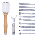 Kit Martelo Vertical Faca Giratória 20 Pinos Estampar Couros