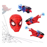 Kit Mascara 2x Luvas Homem Aranha Lança Teia Spider Man
