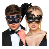 Kit Mascara Casal Sexy 50 Tons Preta Mascara De Renda