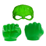 Kit Máscara Hulk  2 Luva Gigante Brinquedo Infantil Fantasia