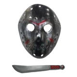 Kit Máscara Jason Voorhees Sexta feira 13 Fantasia Facão