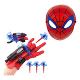 Kit Máscara Luva Lança Teia Homem Aranha Lançador Infantil