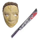 Kit Mascara Michael Myers Fun World facão Halloween Fantasia