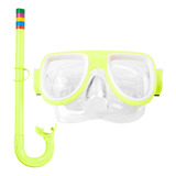 Kit Máscara Oculos Mergulho Snorkel Respirador Infantil Cor Verde Neon