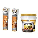 Kit Massa Tapa Tudo Para Pequeno Reparos 5000 90G 2x Selante Acrílico Zero Trinca 420G
