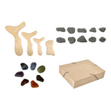 Kit Massagem 10 Pedra Vulcânica 4 Pantala Chakras Case