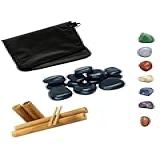 Kit Massagem 12 Pedras Quentes Vulcânicas Bolsa Térmica 127V 7 Cristais Dos Chakras Bambus Para Massagem Massoterapia Completa Com Bambuterapia Para Bem Estar E Equilíbrio Energético