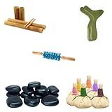 Kit Massagens 12 Pedras Quentes Bambus Pindas Pantala Rolo 220 