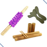 Kit Massagens Modeladora Bambu Pantala Rolo Cor Lilás Não Tem Voltagem